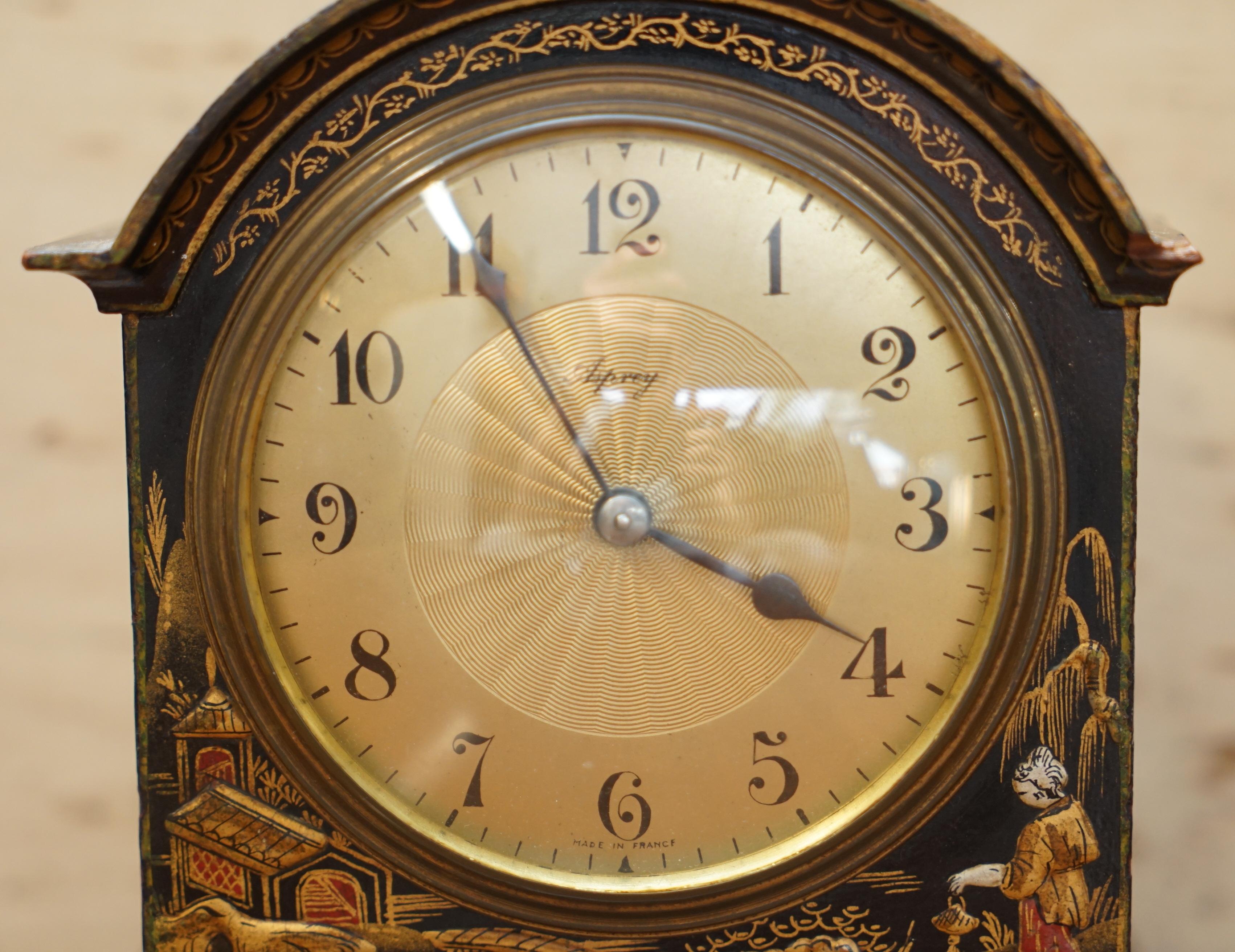 Mid-20th Century Original circa 1930's Asprey London Chinoiserie Mantle Clock Lovely Decoration