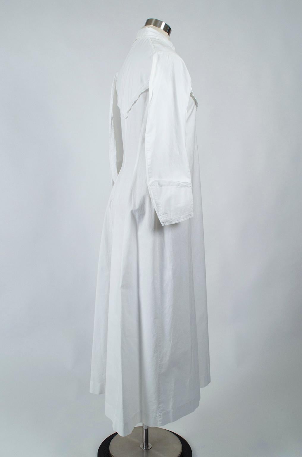 Original Weißes Western Prairie Homesteader Hemdblusenkleid aus dem Bürgerkrieg -XS, 1860er Jahre im Zustand „Gut“ im Angebot in Tucson, AZ