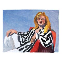 Original Clair Seglem Portrait Painting of a Woman in Repose