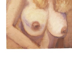 Original Clair Seglem Tall Portrait Painting of a Nude Blonde Woman