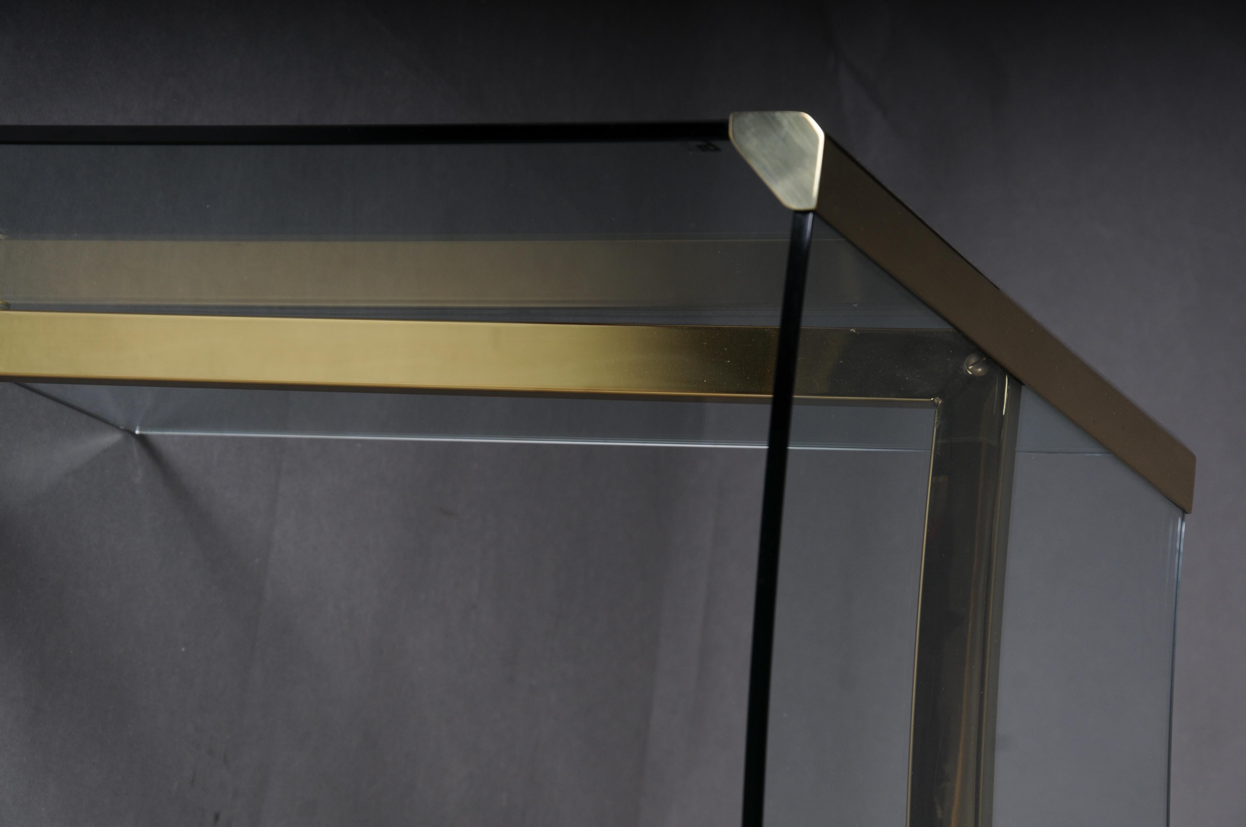Escritorio presidencial clásico original Cristal y latón dorado, Gallotti & Radice Italia en venta 5