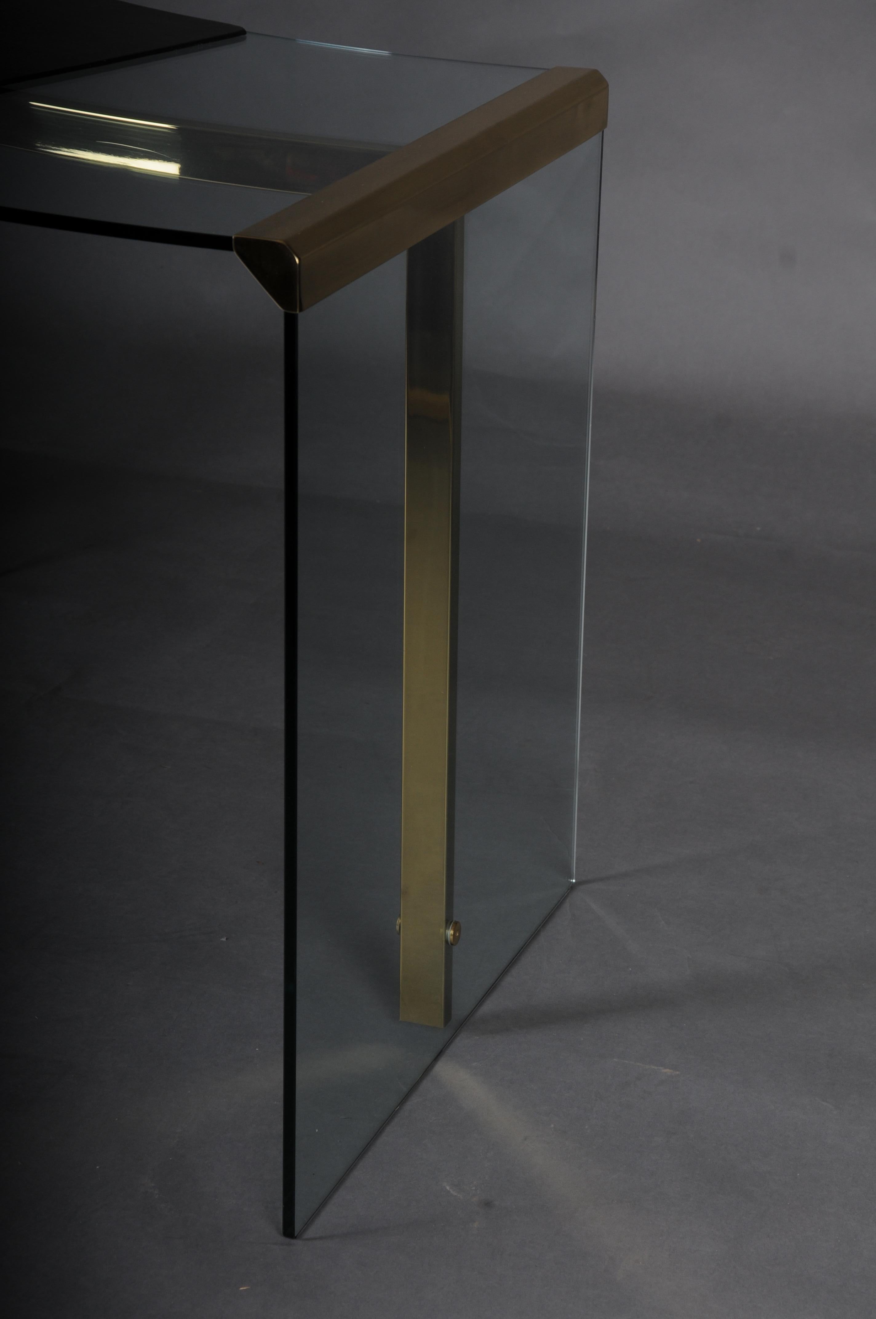Escritorio presidencial clásico original Cristal y latón dorado, Gallotti & Radice Italia en venta 7