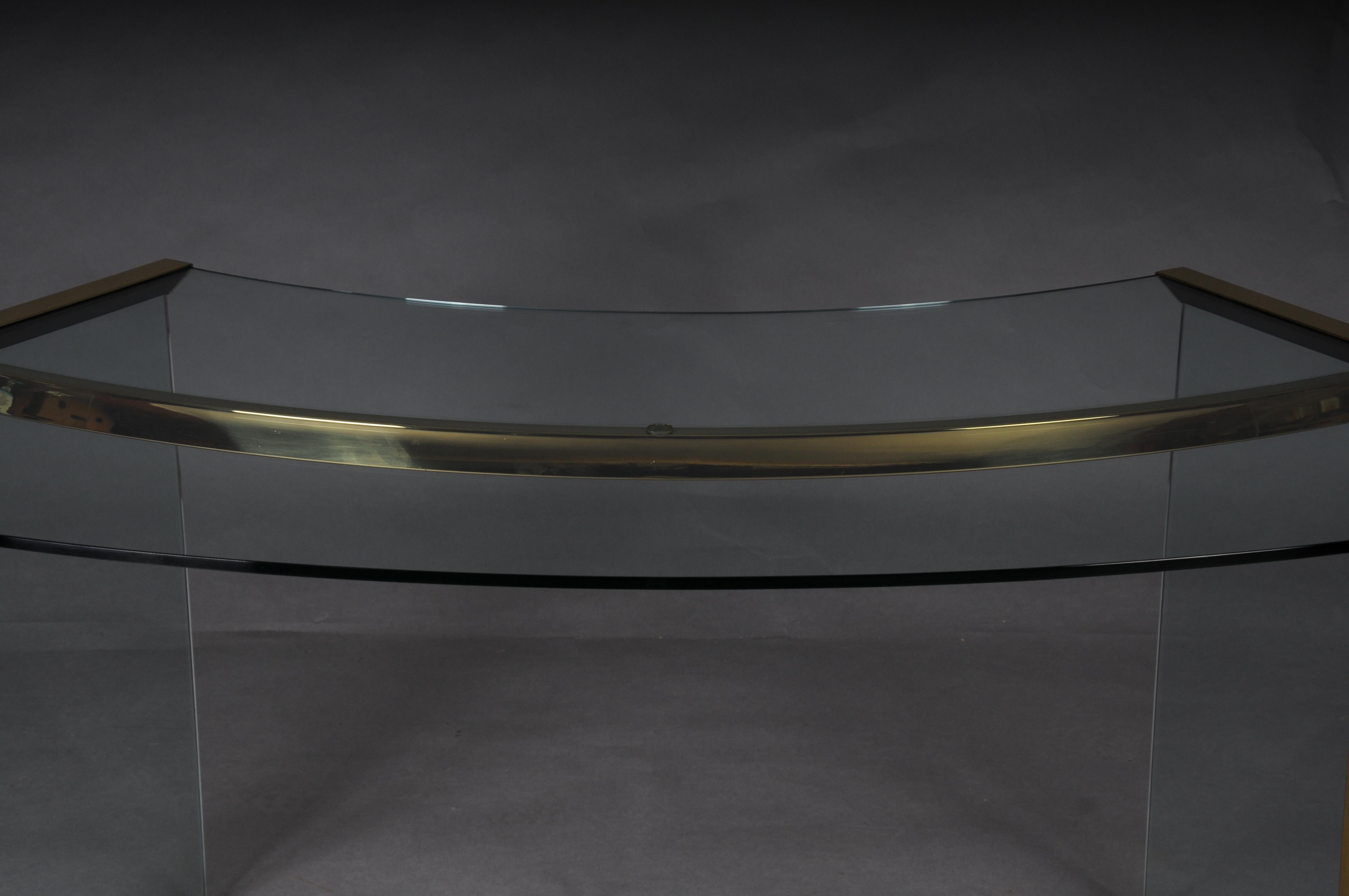 Escritorio presidencial clásico original Cristal y latón dorado, Gallotti & Radice Italia Latón en venta