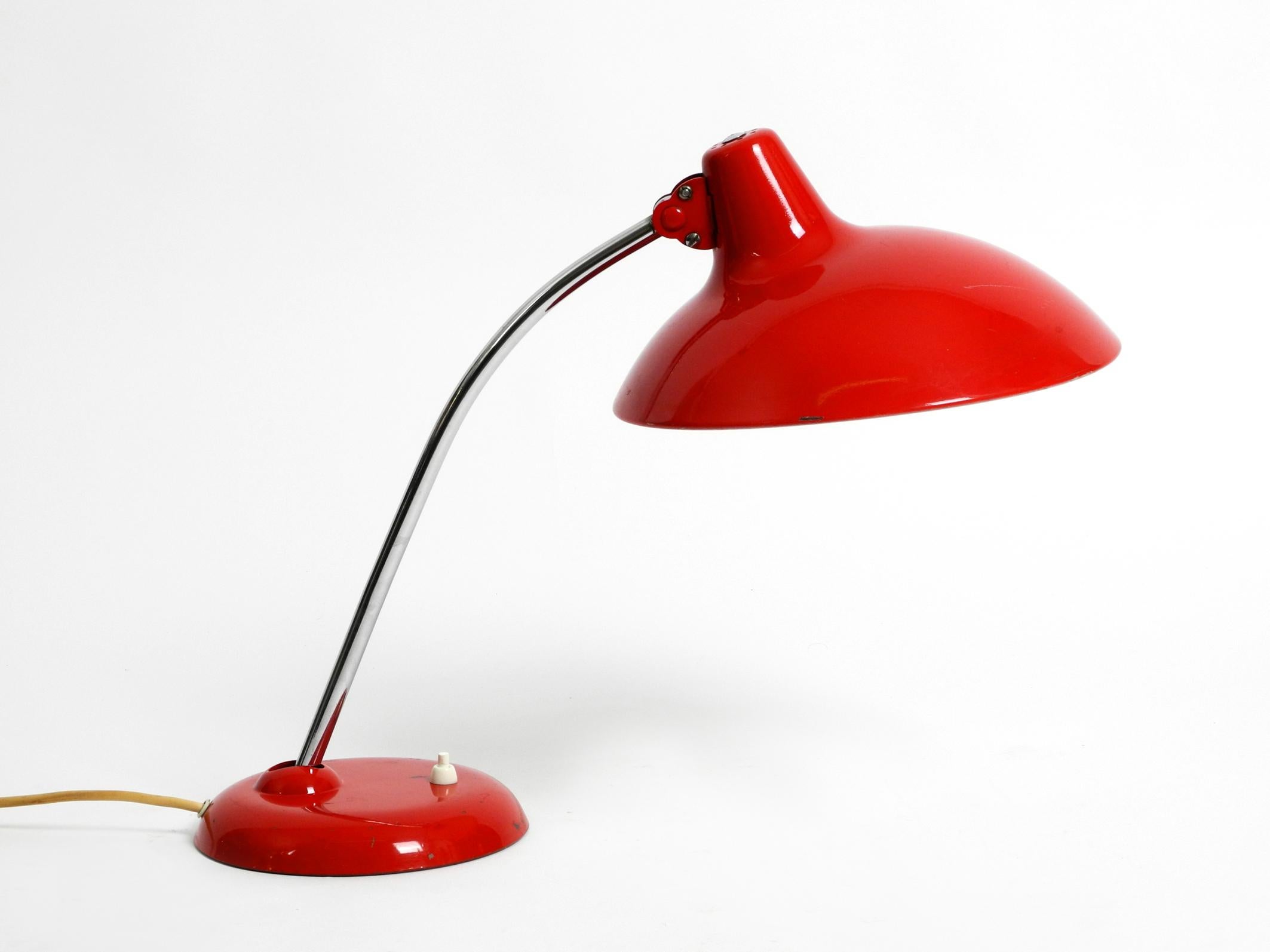 German Original Classic Red Kaiser Idell Metal Table Lamp Model 6786 from the 1960s For Sale