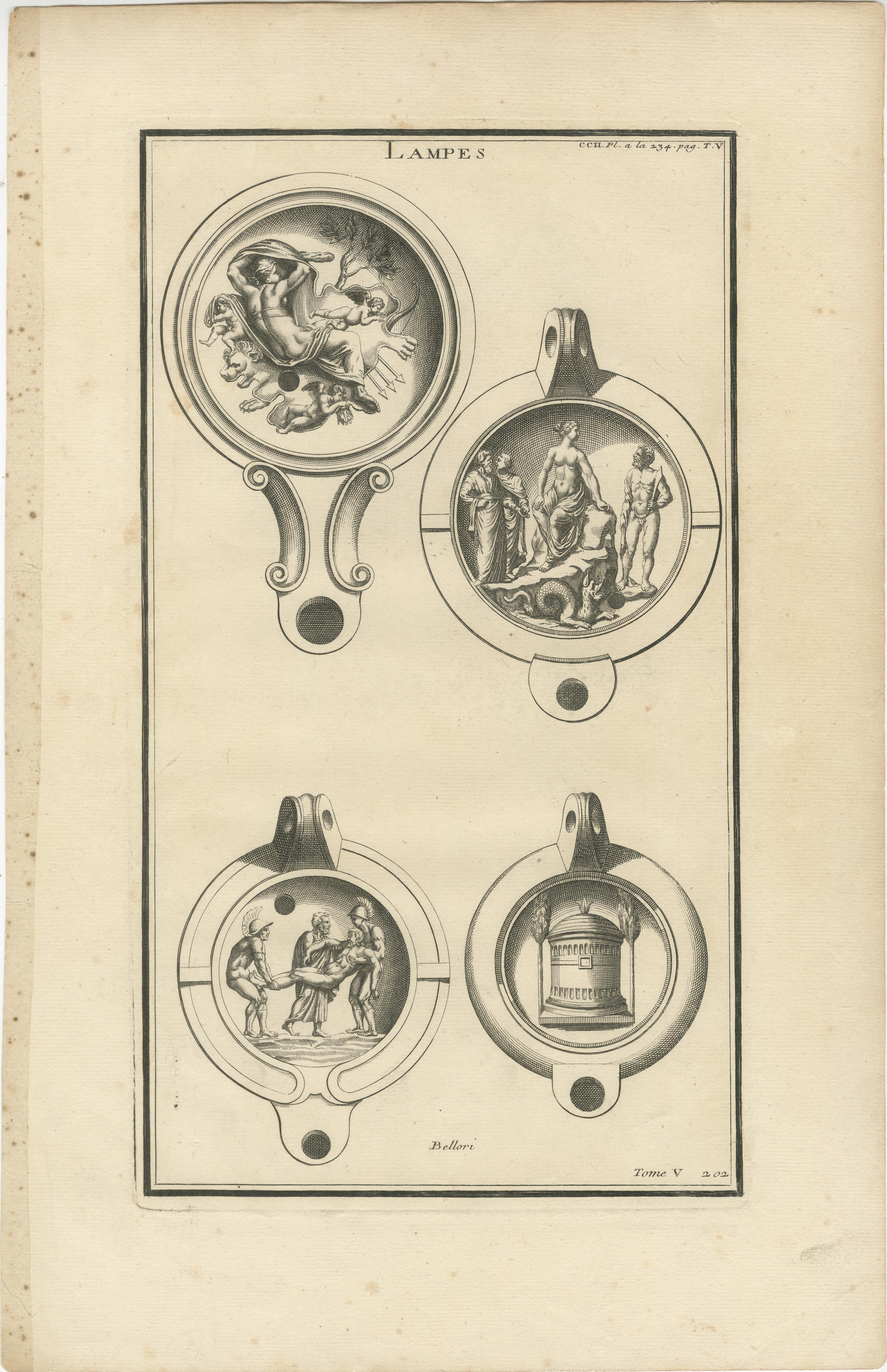 These set of original antique engravings are from Bernard de Montfaucon's 