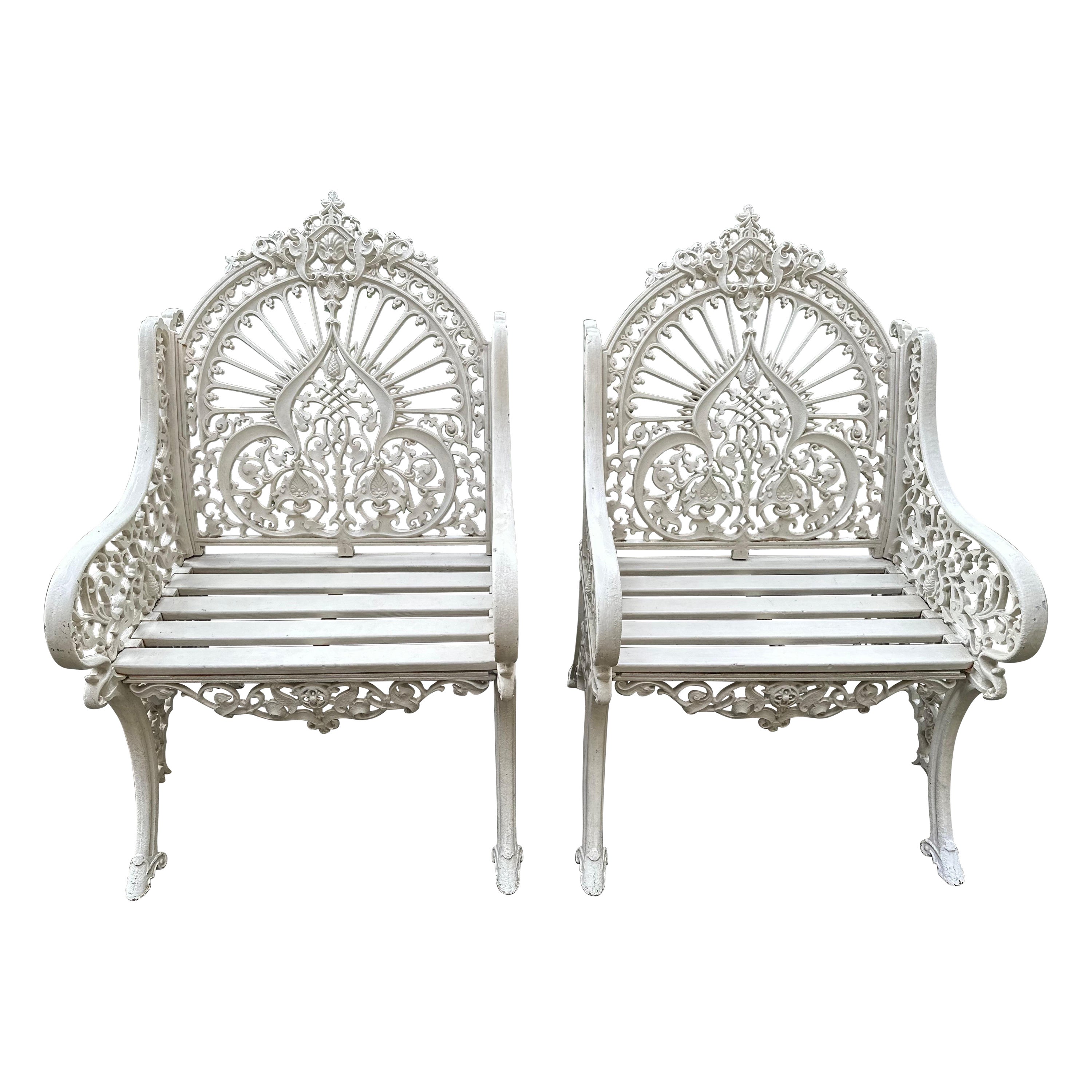 Original Coalbrookdale Peacock Chairs design mark 90928 & stamped year 1853.