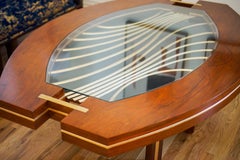 original, coastal, 1980, bold, Nautical, modern, walnut wood, glass top