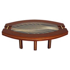 original, coastal, 1980, bold, Nautical, modern, walnut wood, glass top