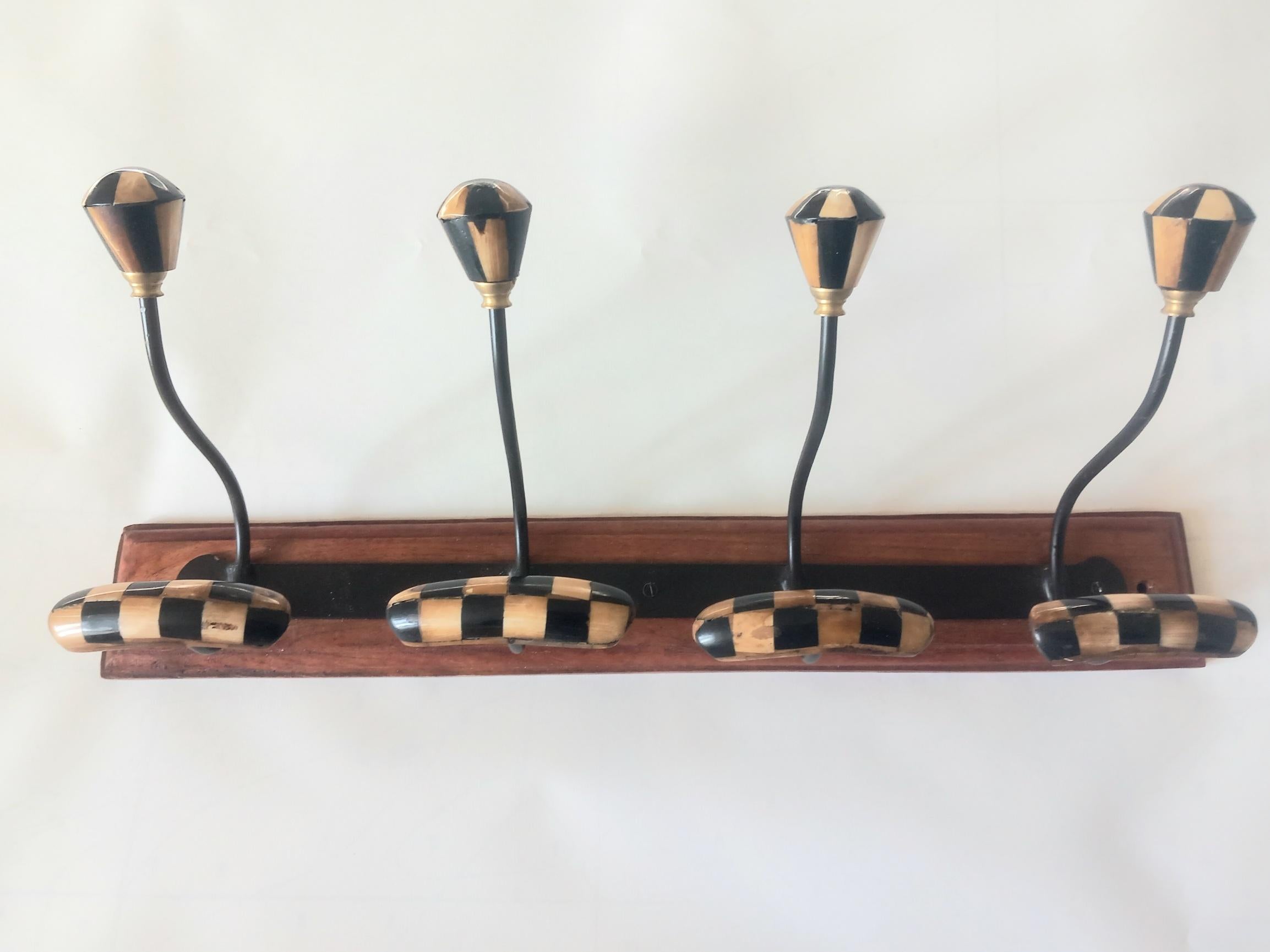 Coat Rack for Coat and Hat  Stand With a Checkerboard Game, Spain Early 20th 12