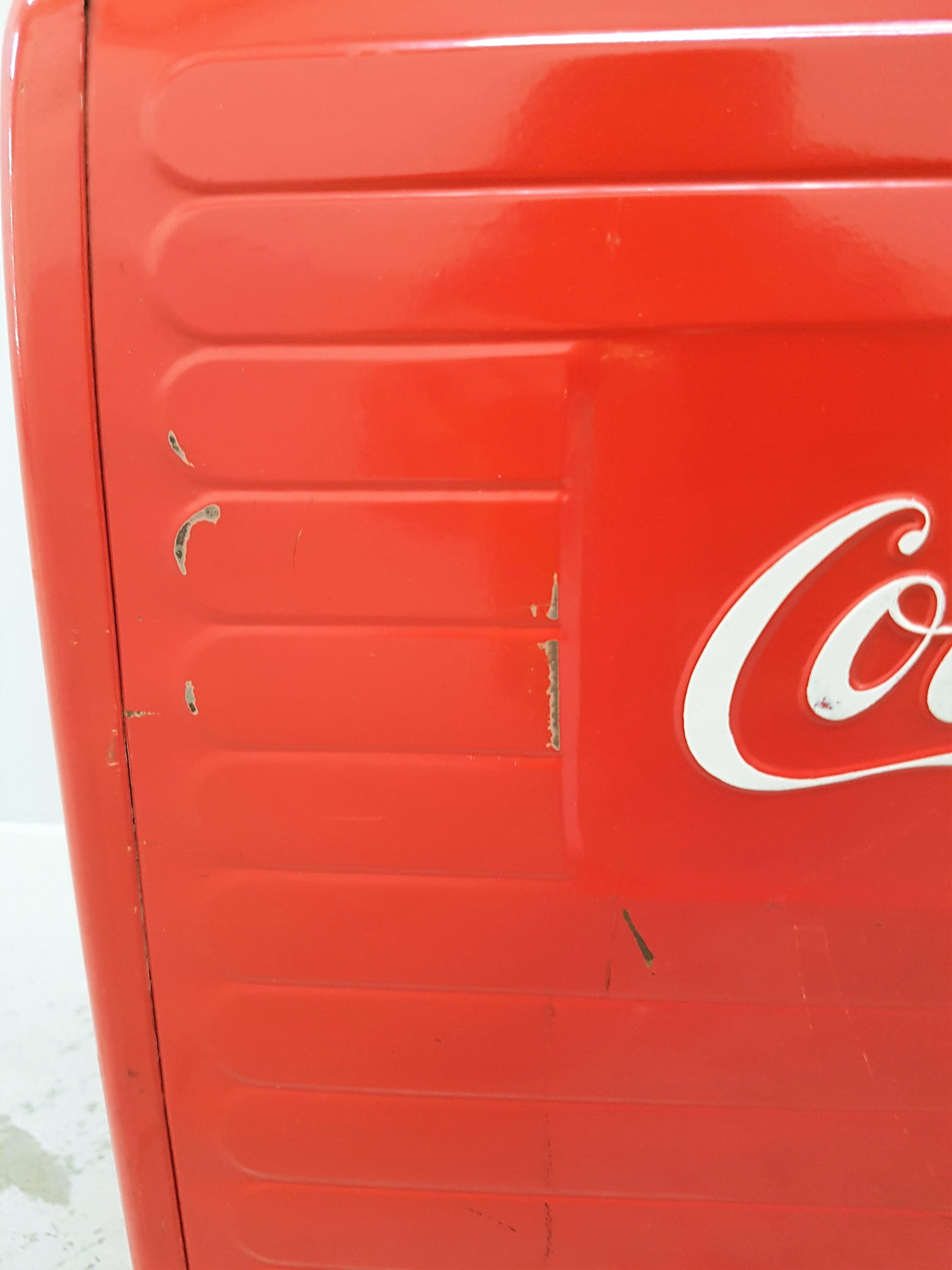 Metal Original Coca Cola Bottle Cooler, 1955 For Sale