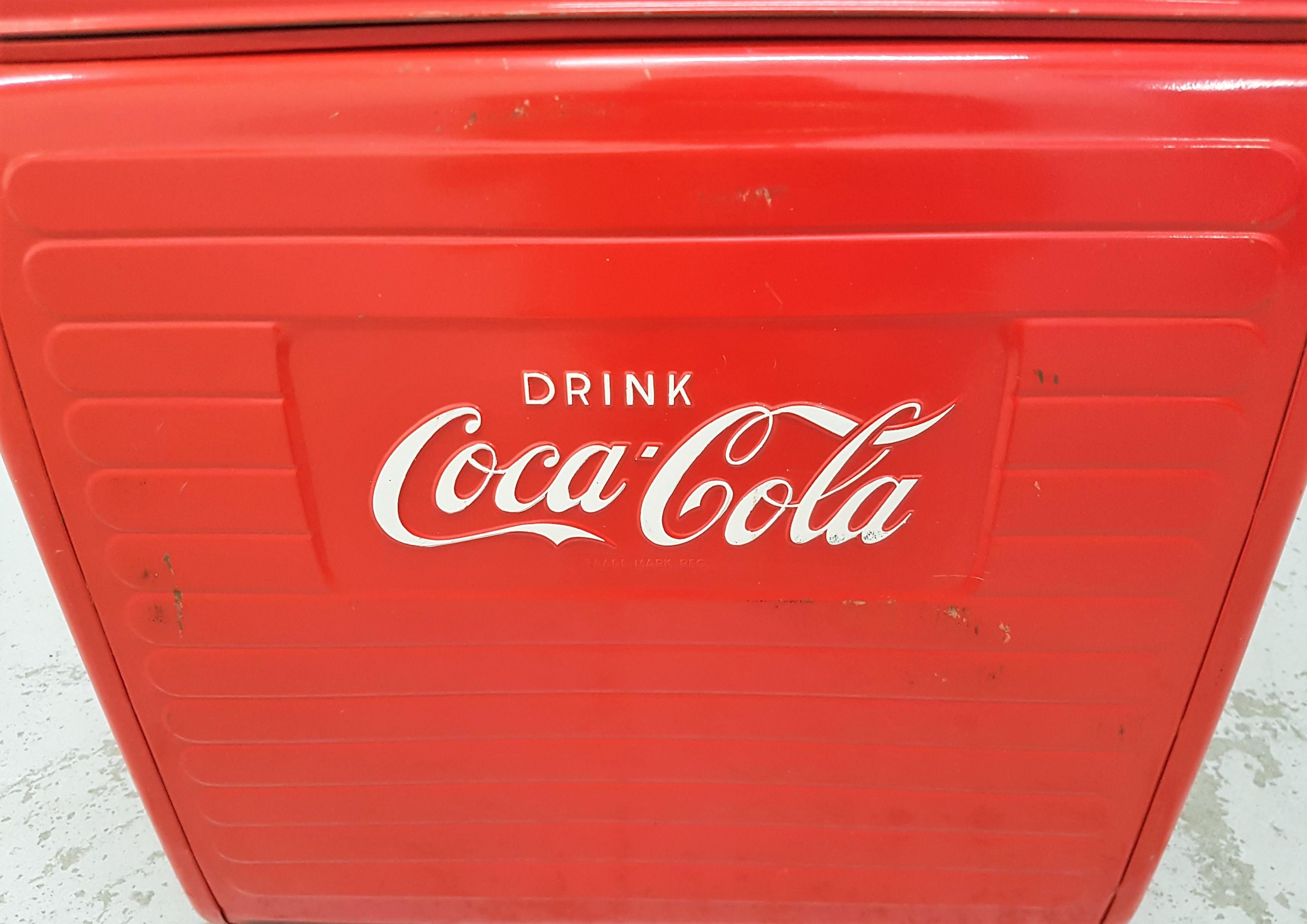 Mid-20th Century Original Coca Cola Bottle Cooler, 1955 For Sale