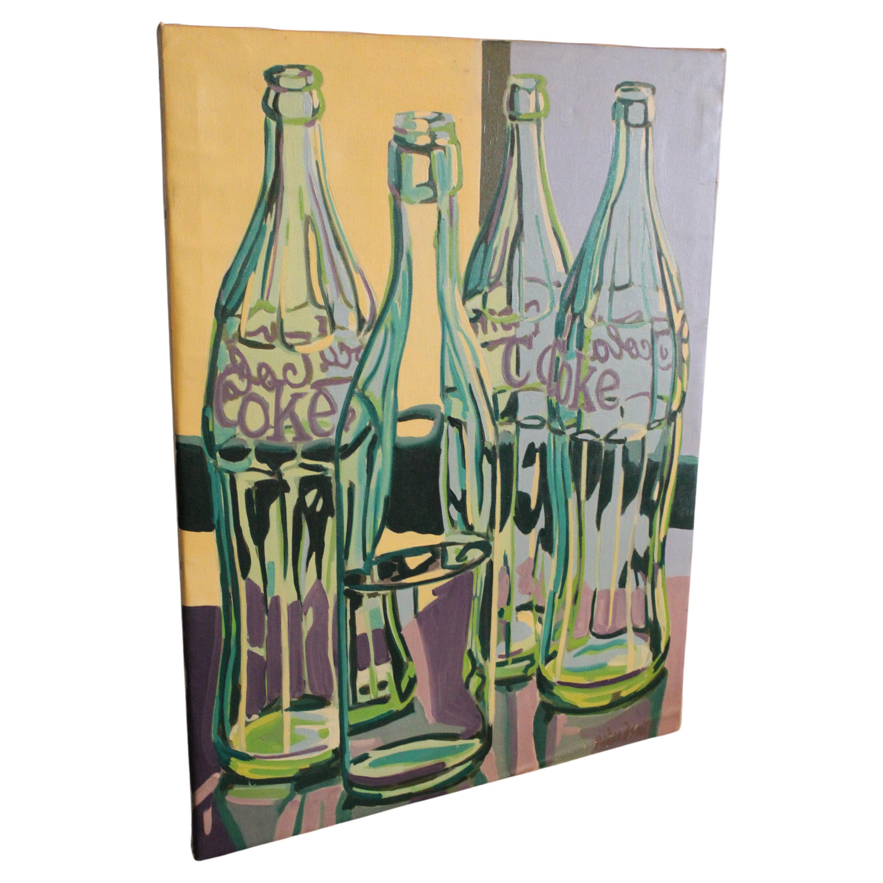 Dale a tu pared una sabrosa decoración con este delicioso cuadro vintage sobre lienzo. Con un cuarteto de icónicas botellas de refresco de cristal de la mundialmente famosa marca Coca-Cola, esta pieza inspirará diversión y nostalgia a todos los que