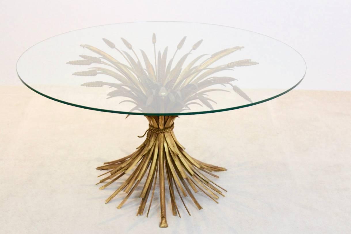 French Coco Chanel Style Gilt Metal Coffee Table, France, 1960s