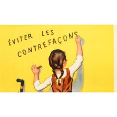 F. Bouisset, Poster originale Art Nouveau, Chocolat Menier, Cacao, Ombrello, 1893