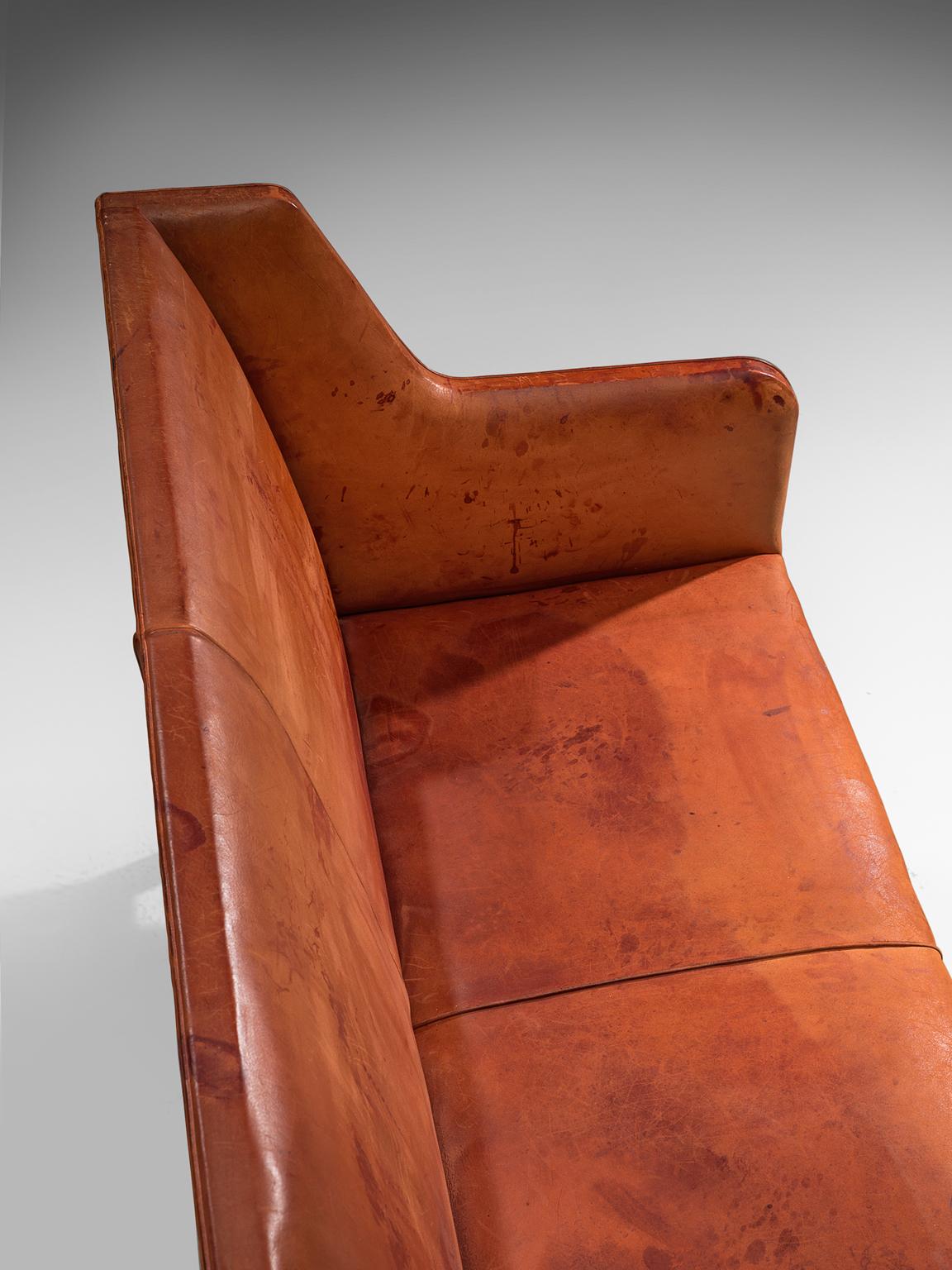 Original Cognac Leather Kaare Klint Sofa for Rud Rasmussen 2