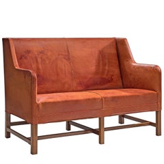 Original Cognac Leather Kaare Klint Sofa for Rud Rasmussen