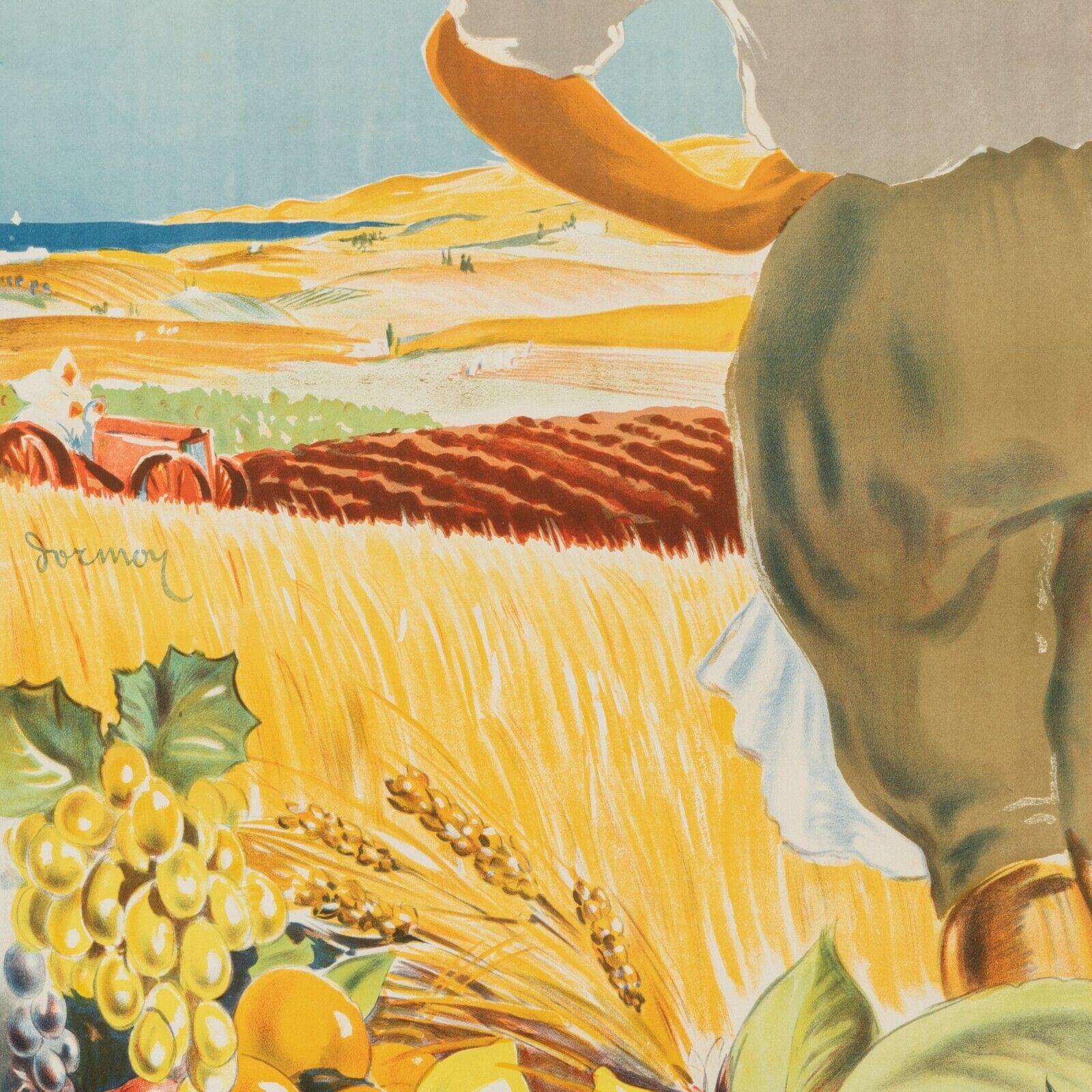 Art Deco Original Colonial Poster-Dormoy-Algeria 1830 1930-Farmland, 1930 For Sale