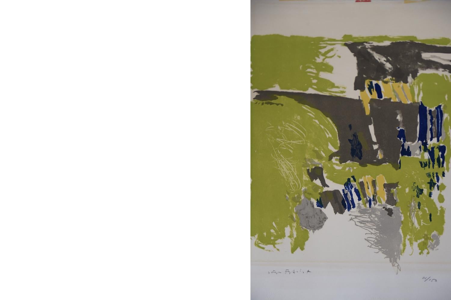Late 20th Century Original Color Lithograph on Van Gelder Zonen Paper by Jörgen Fogelqvist, 1980s For Sale
