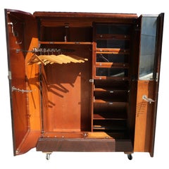 Original “Compactom” Art Deco Gentlemans Walnut Wardrobe