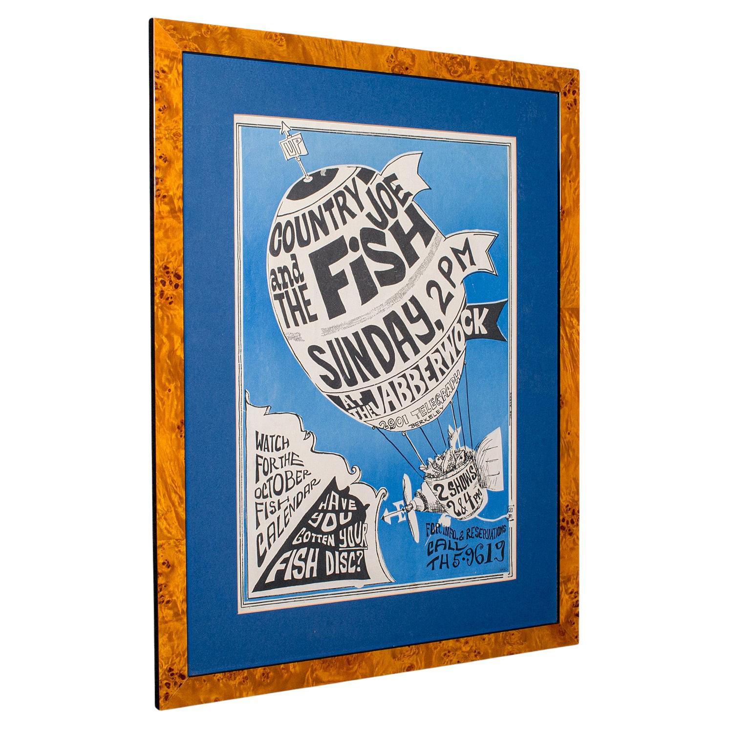 Poster originale del concerto, americano, Country Joe 
The Fish, Berkeley Free Press in vendita