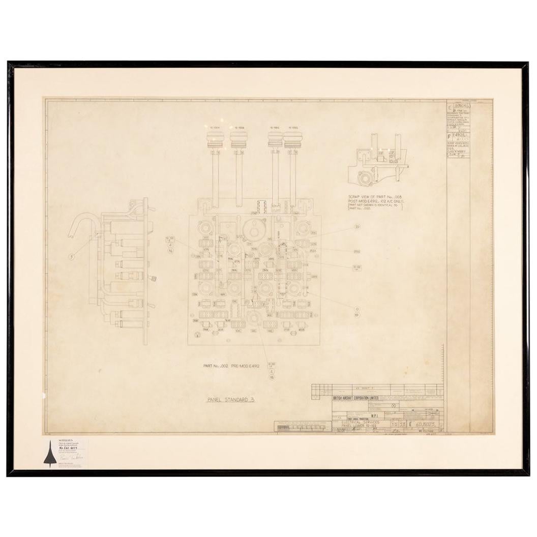 Original Concorde Design Drawing, England, c. 1960