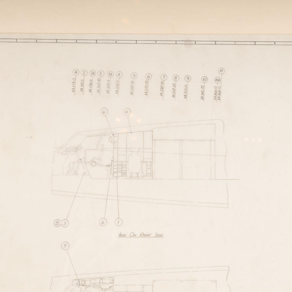 20th Century Original Concorde Design Drawing, England, c.1960