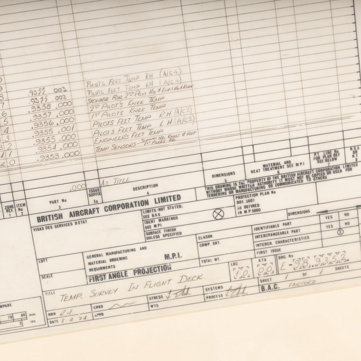 Original Concorde Design Drawing, England, c.1960 1