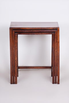 Original Condition Brown Nest Tables Made in the 1930s by Halabala, Czech