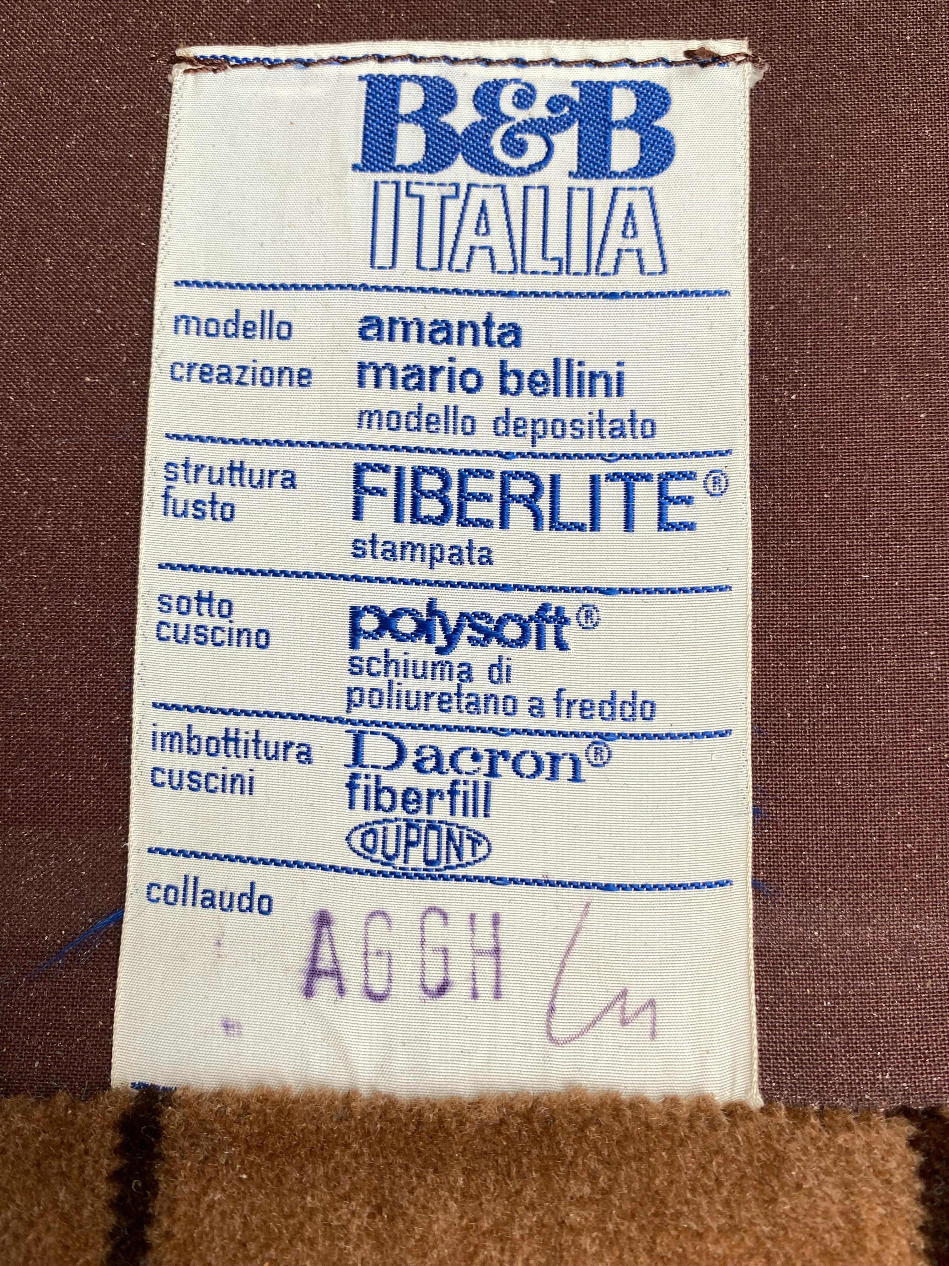 Fabric Original Condition Mario Bellini 'Amanta' Lounge Chair B&B Italia Made in 1978