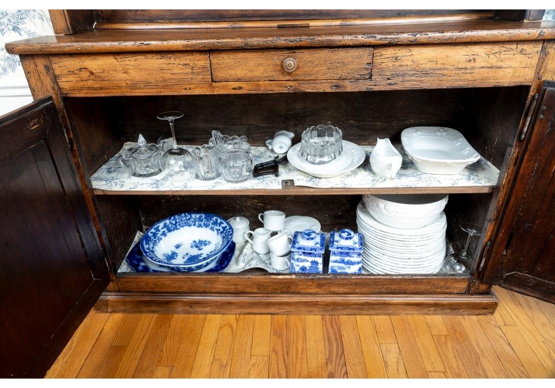 Original Condition Primitive Antique American Step Back Hutch 5