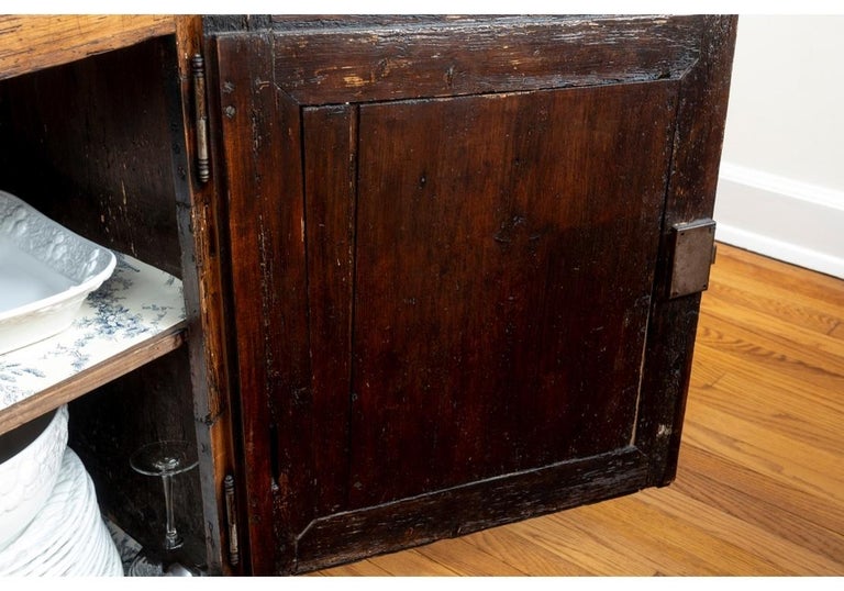 Original Condition Primitive Antique American Step Back Hutch at 1stDibs