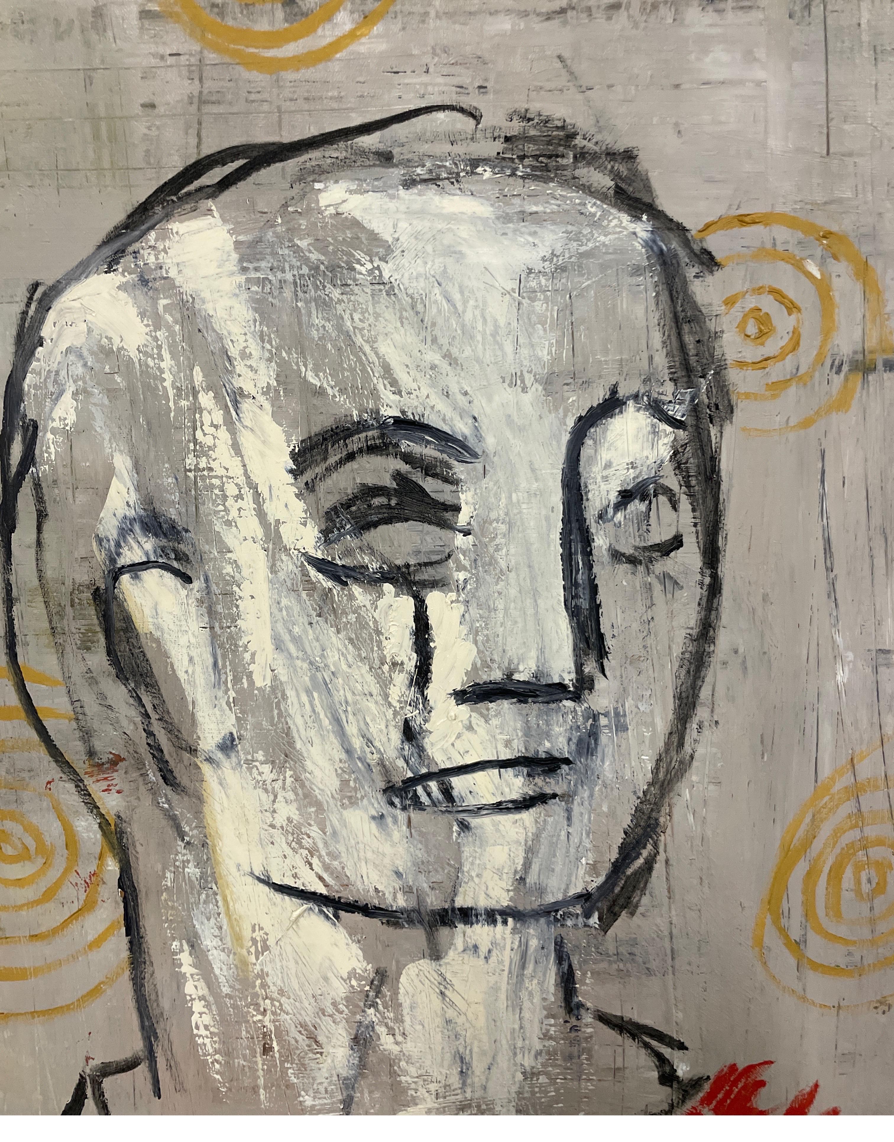 American Original Contemporary Oil Portrait of Face by Larry Graeber For Sale