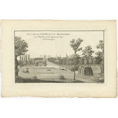 Original Copper Engraved Antique Print of a Chapel and Menagerie, c.1785