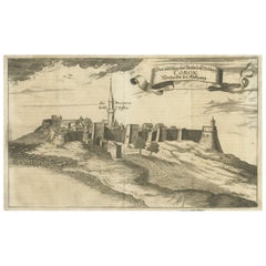 Original Kupfergravur von Koroni „oder Corone“, Griechenland, 1688