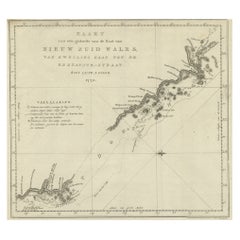 Antique Original Copper Engraving  of the Northeast Coast of Australia, 1803