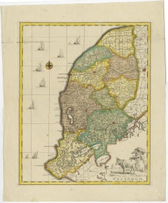 Original Copper-Engraving of Westergo, Part of Friesland, the Netherlands, 1744