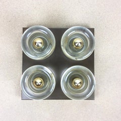 Original Copper Glass Wall Sconce Modernist Cosack Lights, Germany, 1970s