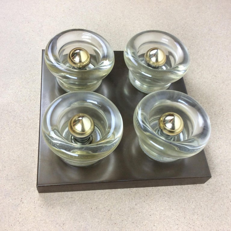 Mid-Century Modern Original Copper Glass Wall Sconce Modernist Cosack Lights, Germany, 1970s For Sale