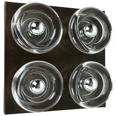 Original Copper Glass Wall Sconce Modernist Cosack Lights, Germany, 1970s