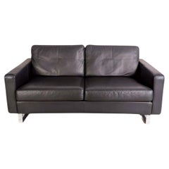 Original COR Conseta Zweisitzer Sofa Design Couch Leder schwarz
