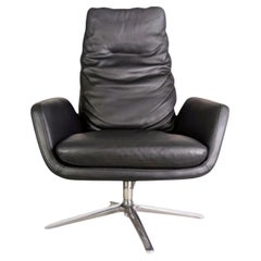 Original CORDIA Sessel 15111 Leder 286 schwarz drehbar Stuhl