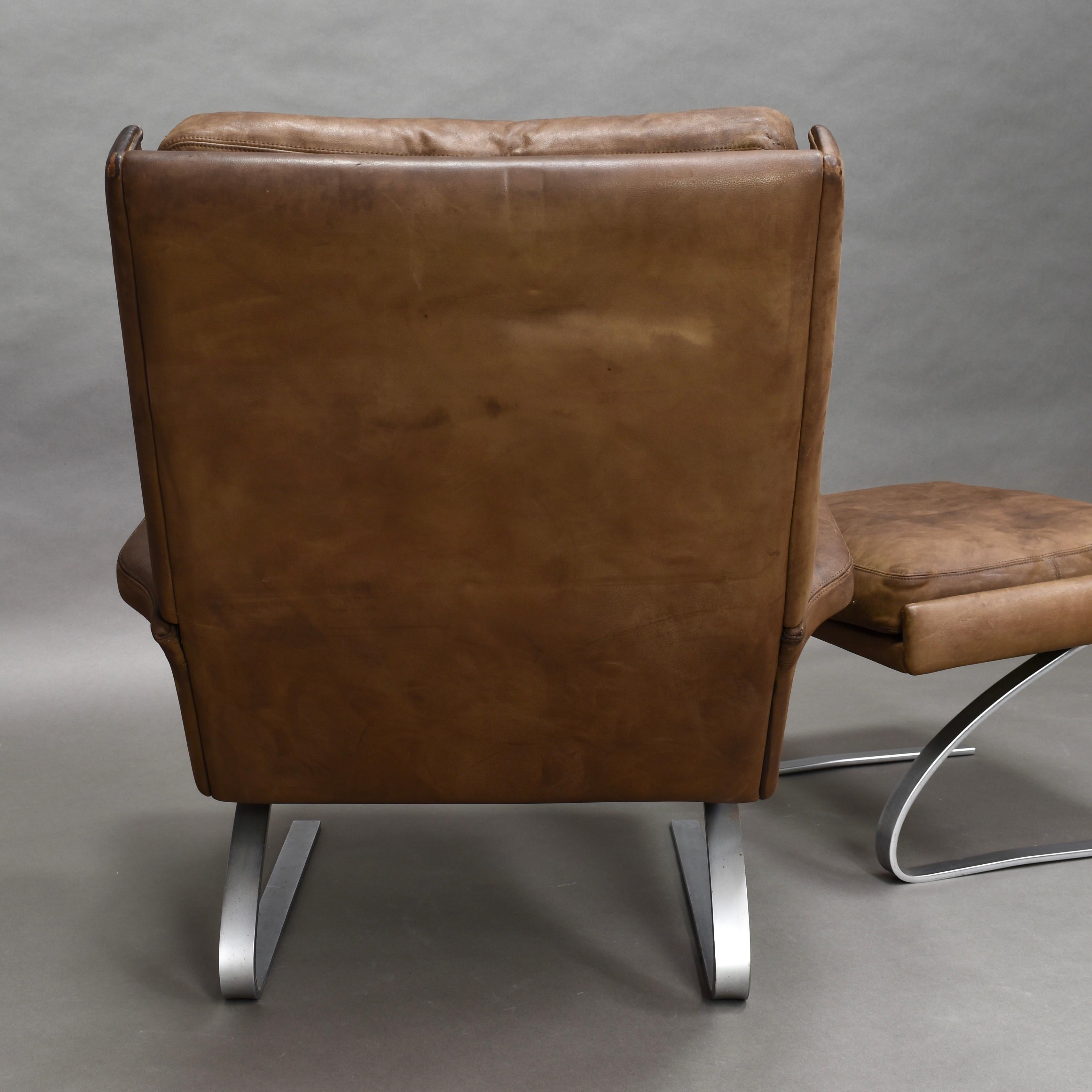 Original COR Full Leather Lounge Armchair by Reinhold & Hans Schröpfer, 1976 7