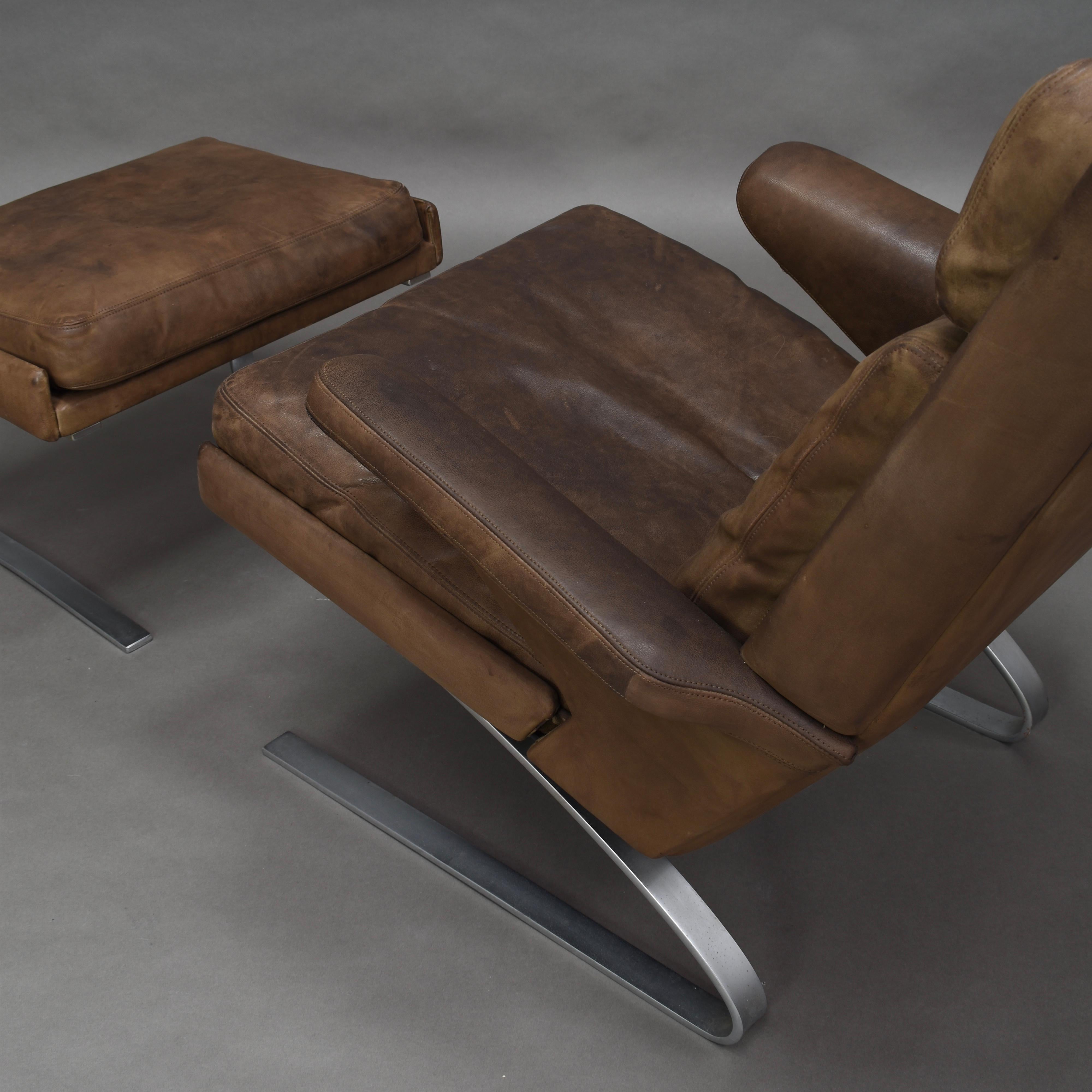 Original COR Full Leather Lounge Armchair by Reinhold & Hans Schröpfer, 1976 10