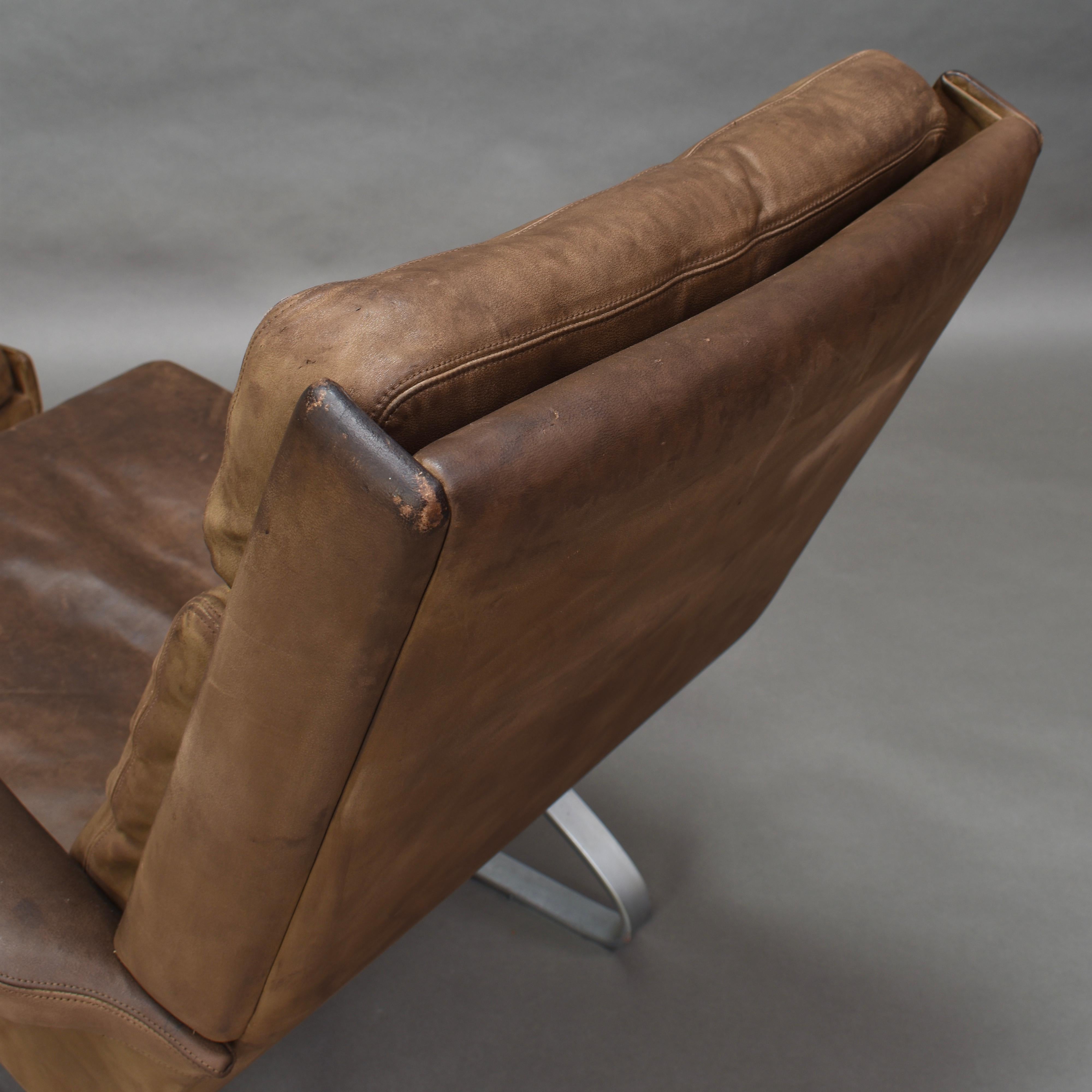 Original COR Full Leather Lounge Armchair by Reinhold & Hans Schröpfer, 1976 11