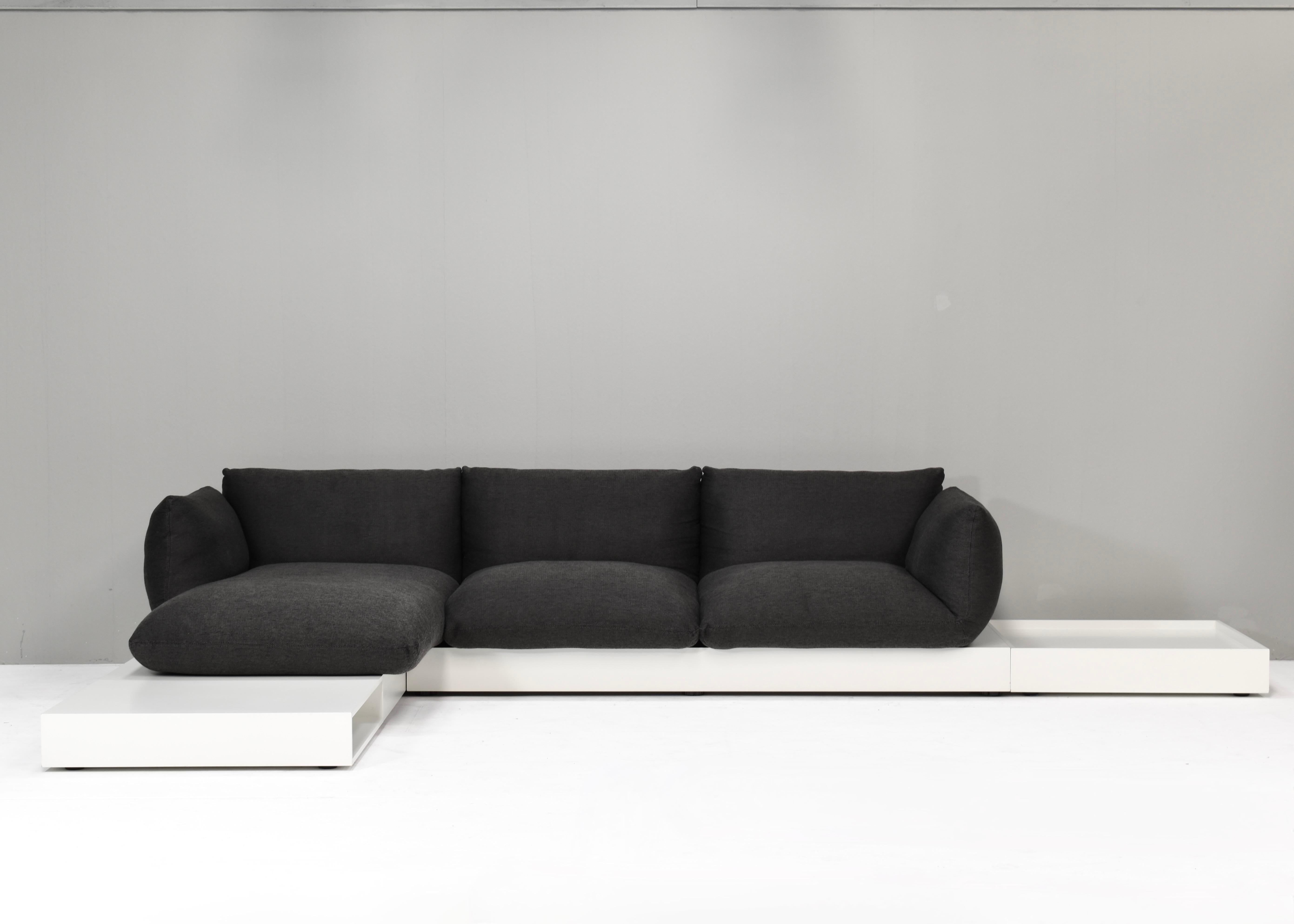 Contemporary Original COR JALIS Sofa by Jehs & Laub with wood base and coffee table, Germany  For Sale