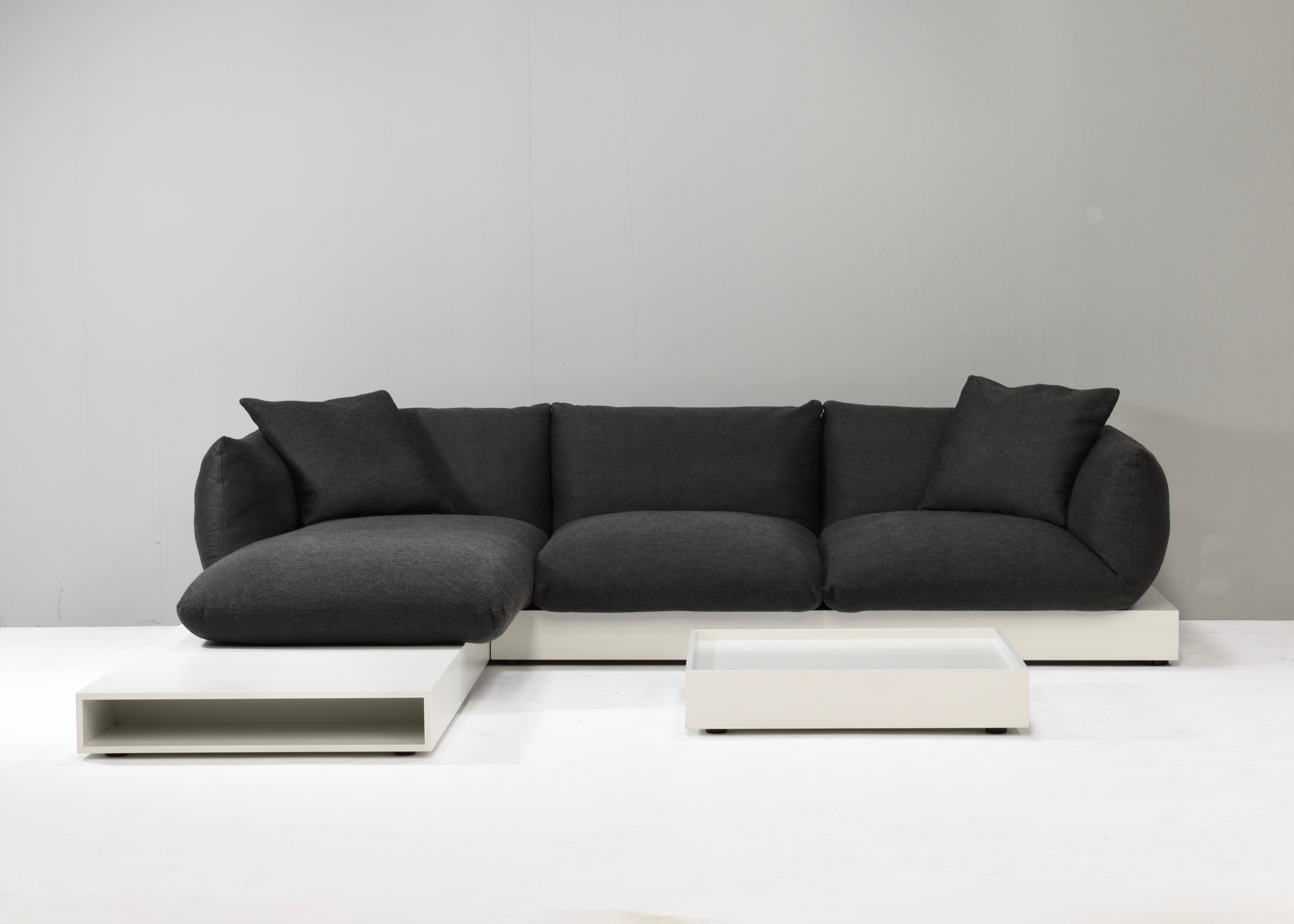 Fabric Original COR JALIS Sofa by Jehs & Laub with wood base and coffee table, Germany  For Sale