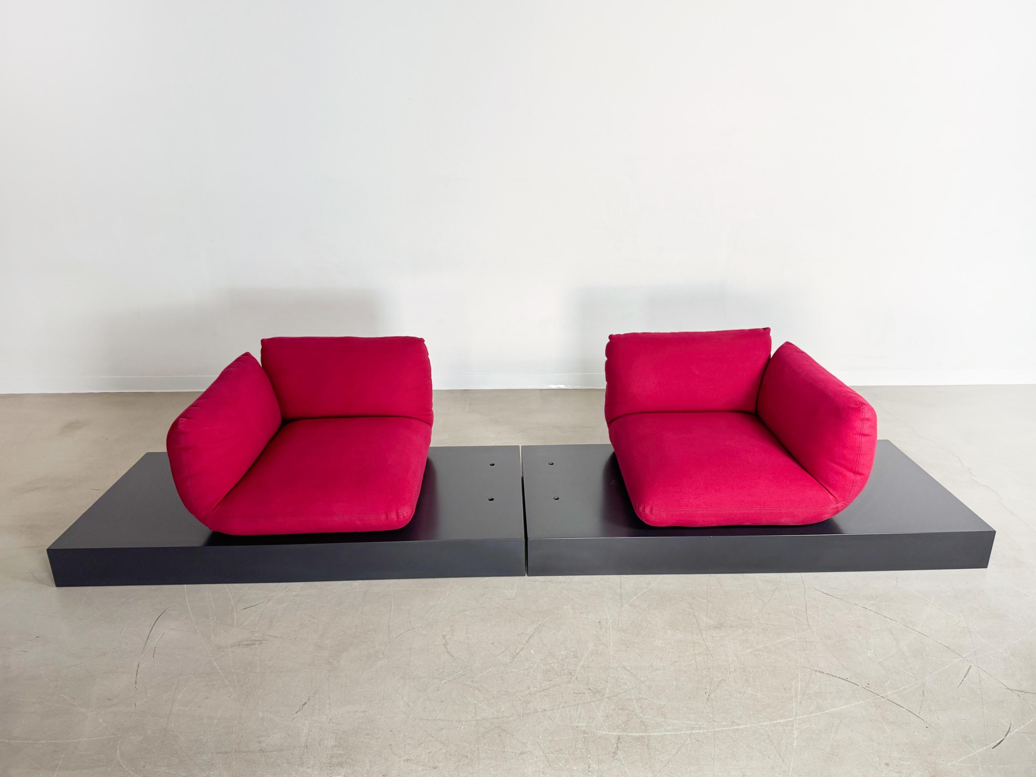 Allemand Couchon de canapé COR Jalis Jehs & Laub Filz motif magenta en vente