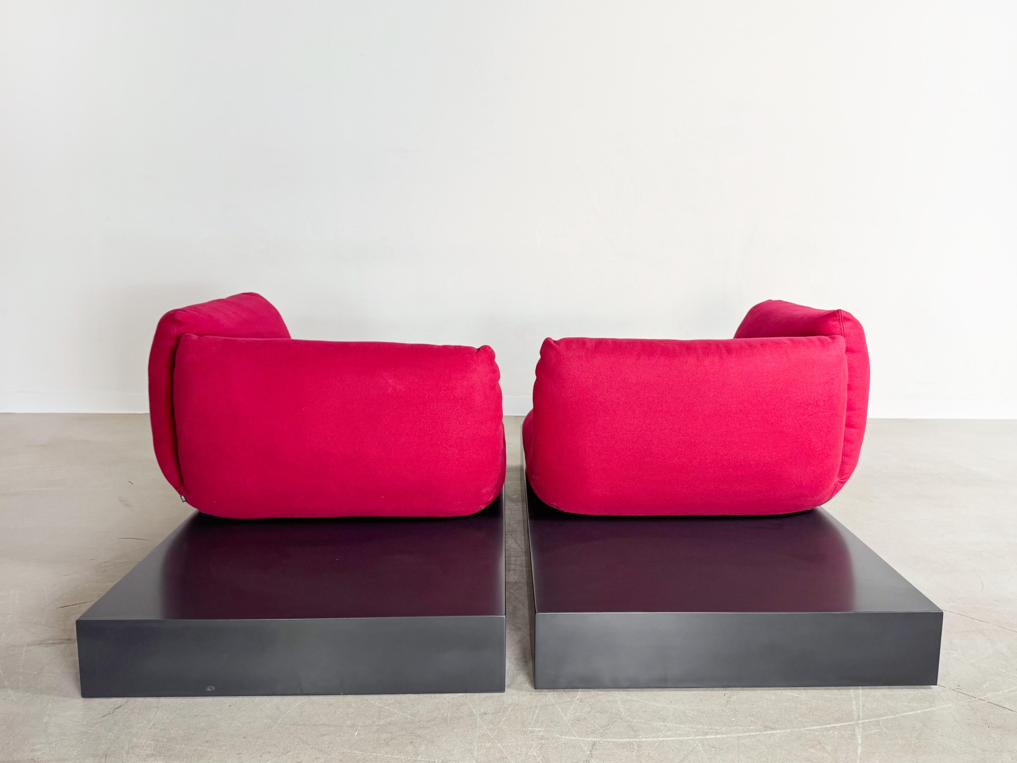 Feutre Couchon de canapé COR Jalis Jehs & Laub Filz motif magenta en vente