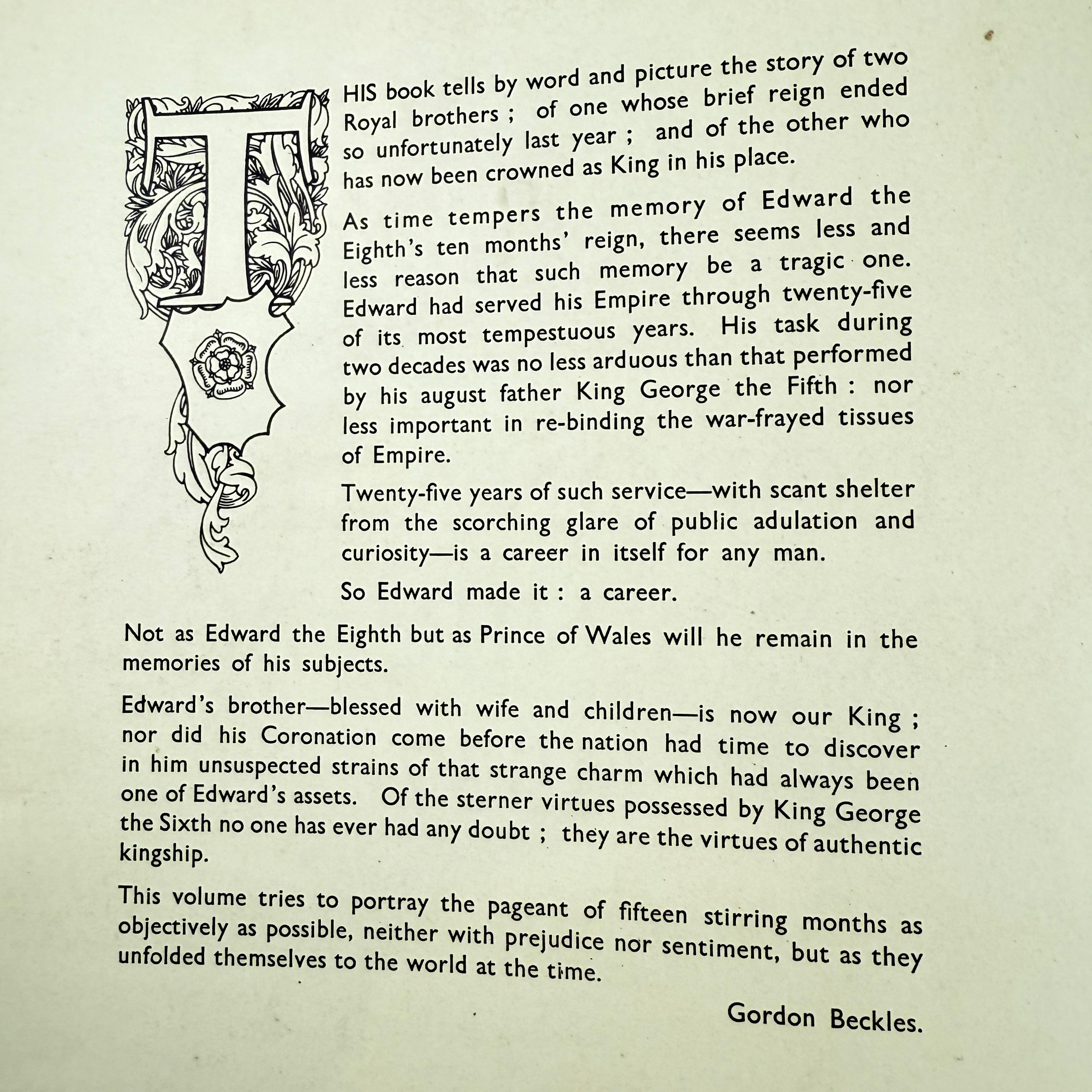 Original Krönungs-Souvenirbuch von König Georg VI - London  1937 (Maschinell gefertigt) im Angebot