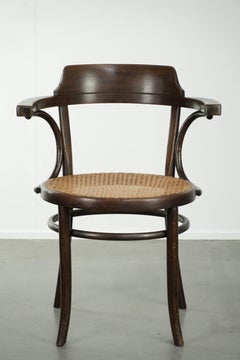 Silla vintage original de Cosmos con tejido de lona al estilo Thonet, del siglo XX